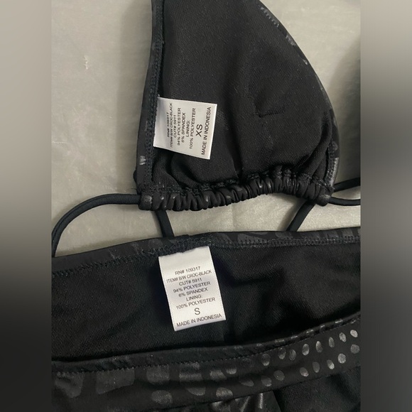 Crocodile Print String Bikini , Low Rise Scrunch Bottom Black; Top XS , Bottom S - Picture 6 of 11